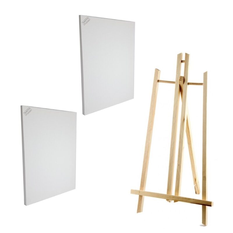 Desktop Easel (50cm) with 2 x A3 Canvas
