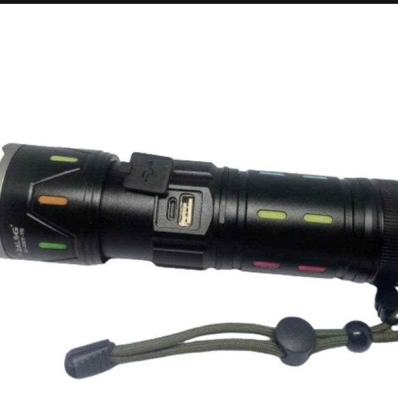 P90 Flashlight with rechargeable Battery and carrier pouch